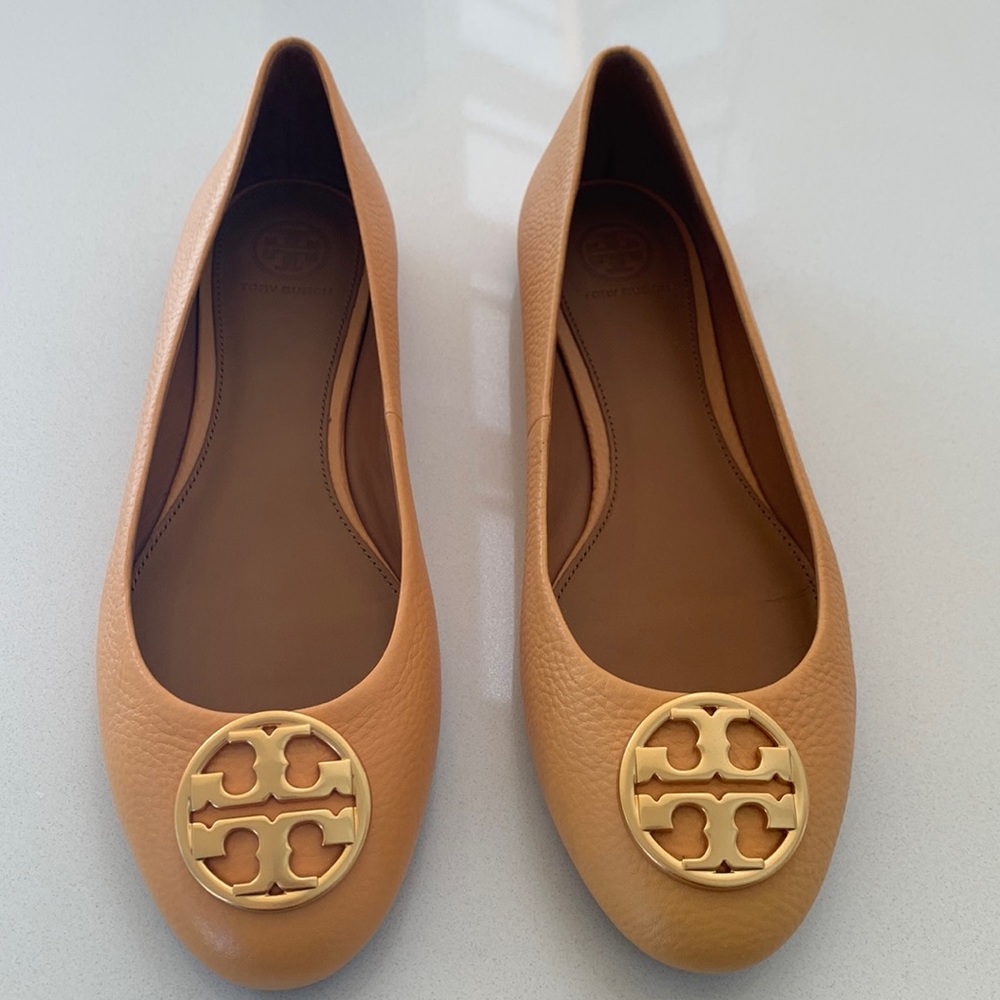 New Tory Burch burnt yellow flats